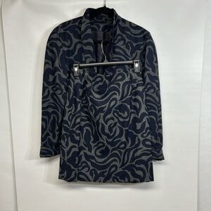 Mondi Blue and Gray Patterned Blazer and skirt